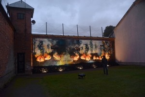 Mural "When we were trees" at night